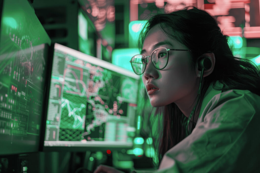 A woman looking at her personal computer to prepare for ransomware in the Philippines