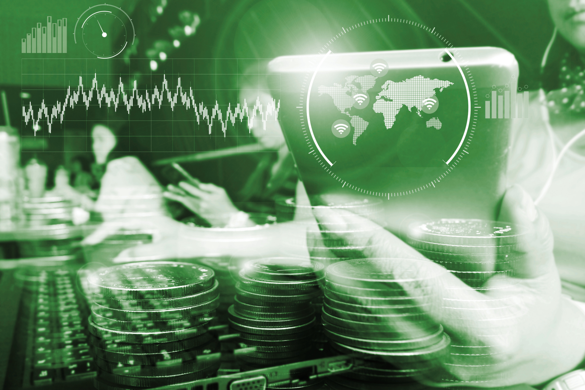 Animated illustration of the use of AI in finance